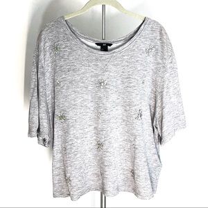 SOLD - H&M Rhinestone Embroidered Tee